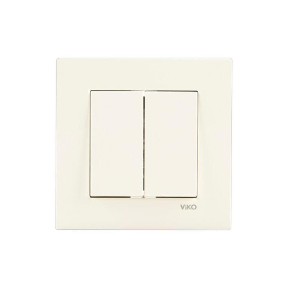 Viko Karre Krem Komitatör Çiftli Anahtar Çerçeve Dahil