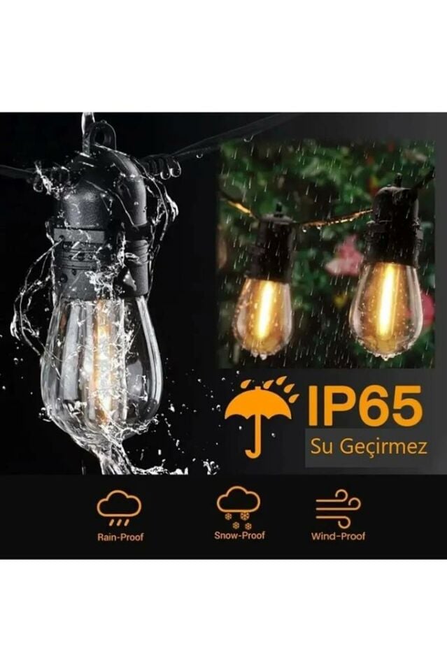 5 Duylu Birbirine Eklenebilir 5 Mt Cata Sarmaşık Dış Mekan Bahçe Aydınlatma Armatürü E27 Ip64