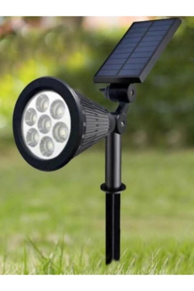 7w 6400K Beyaz Led Işık Güneş Enerjili Kazıklı Çim Lambası Cata Solar Bahçe Armatürü