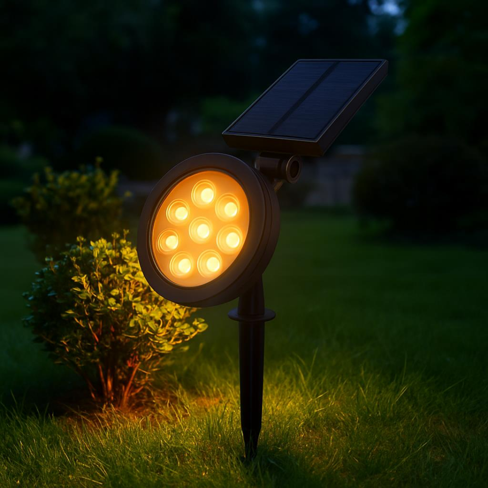 Cata CT-7320 18W Led Solar Kazıklı Çim Armatürü – Güneş Enerjili Amber Renk Bahçe Aydınlatma Lambası, IP65 Su Geçirmez
