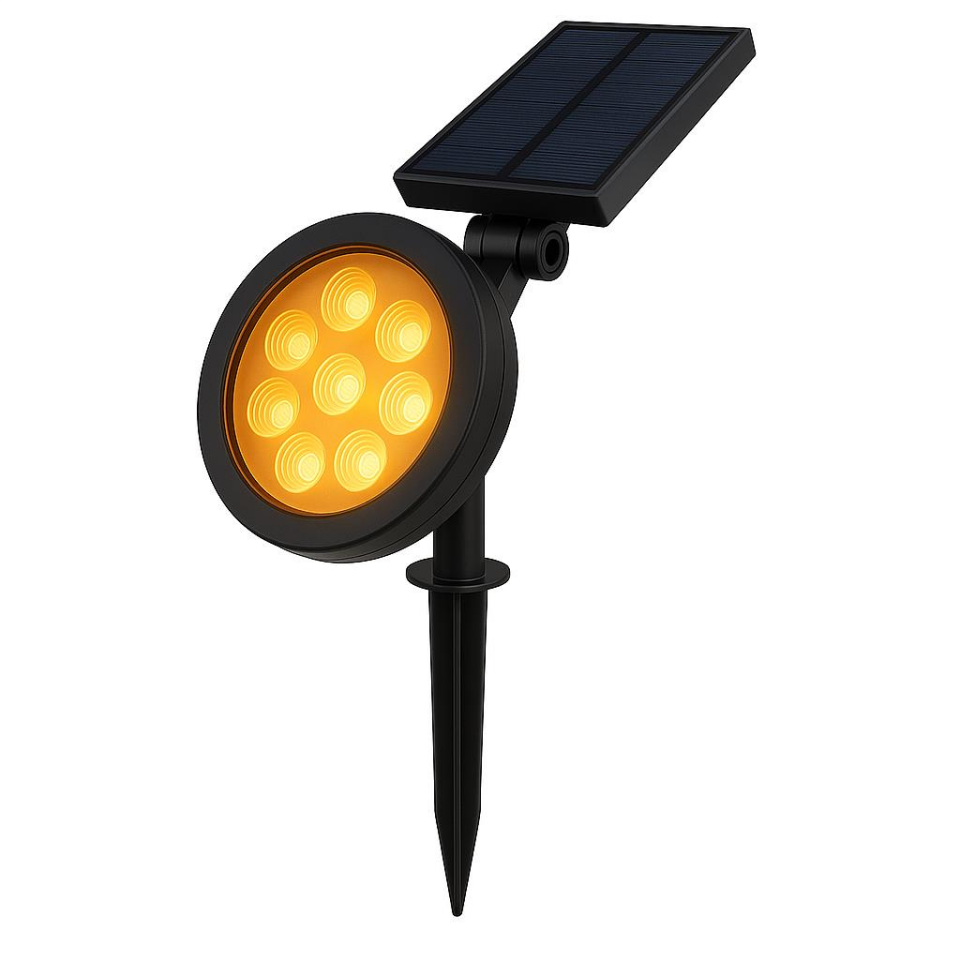 Cata CT-7320 18W Led Solar Kazıklı Çim Armatürü – Güneş Enerjili Amber Renk Bahçe Aydınlatma Lambası, IP65 Su Geçirmez