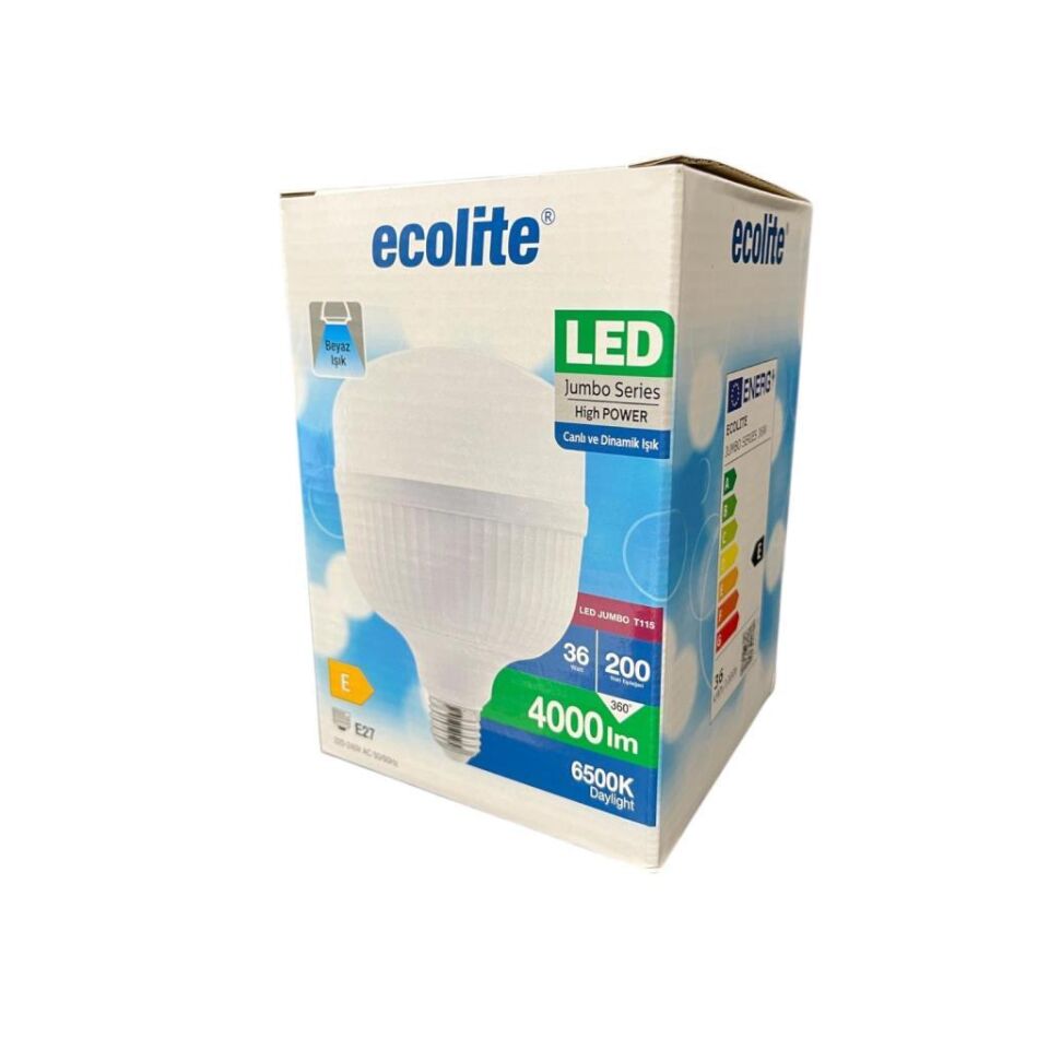 Ecolite 36W (200W) Jumbo LED Ampul 6500K Beyaz Işık E27 Duylu