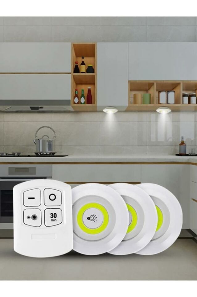 Uzaktan Kumandalı 3’lü Set Hero Led Kabin Led Mutfak Tezgah Banyo Dolap Aydınlatma Gece Lambası