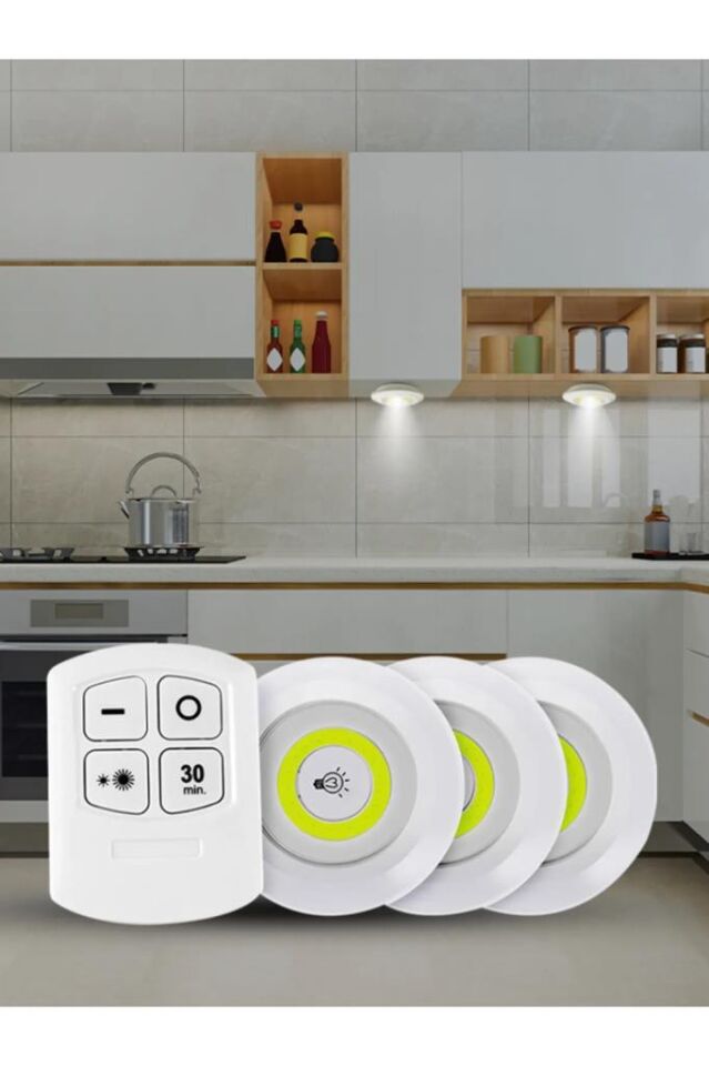 Uzaktan Kumandalı 3’lü Set Hero Led Kabin Led Mutfak Tezgah Banyo Dolap Aydınlatma Gece Lambası