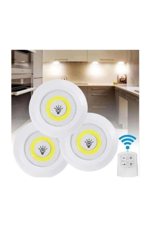 Uzaktan Kumandalı 3’lü Set Hero Led Kabin Led Mutfak Tezgah Banyo Dolap Aydınlatma Gece Lambası