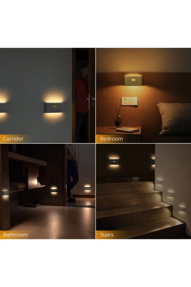 Sensörlü Led Aplik Mıknatıslı Şarjlı İki Yönlü Hero Led Beril Koridor Merdiven Aydınlatma