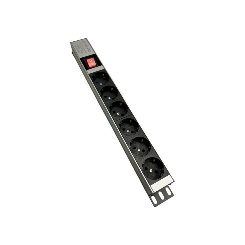 NE-AD 7031 6’lı Alüminyum Gövdeli Grup Priz | Tek Anahtarlı – Kablo Dahil Değil | 4000W 16A – Ofis, Ev, Şantiye Uyumlu