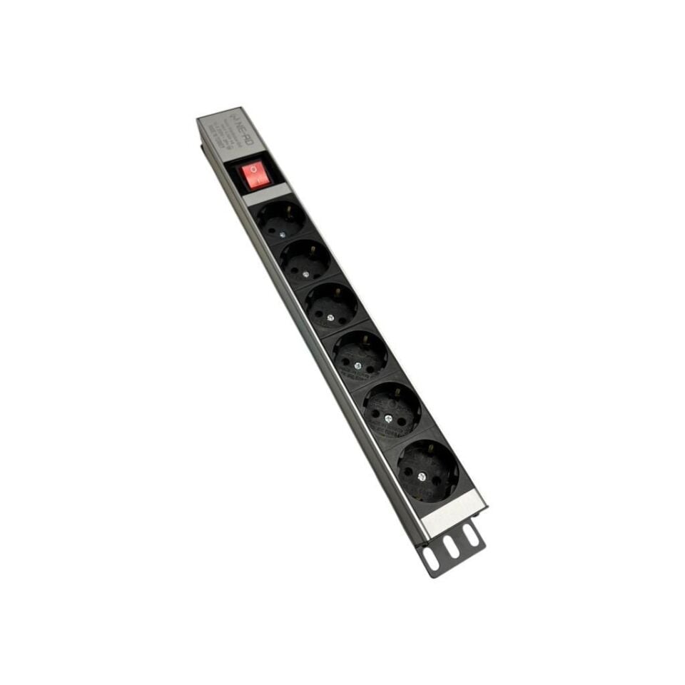 NE-AD 7031 6’lı Alüminyum Gövdeli Grup Priz | Tek Anahtarlı – Kablo Dahil Değil | 4000W 16A – Ofis, Ev, Şantiye Uyumlu