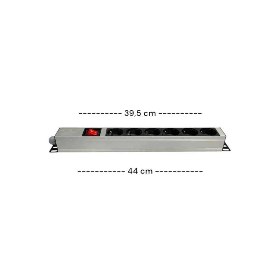 NE-AD 7031 6’lı Alüminyum Gövdeli Grup Priz | Tek Anahtarlı – Kablo Dahil Değil | 4000W 16A – Ofis, Ev, Şantiye Uyumlu