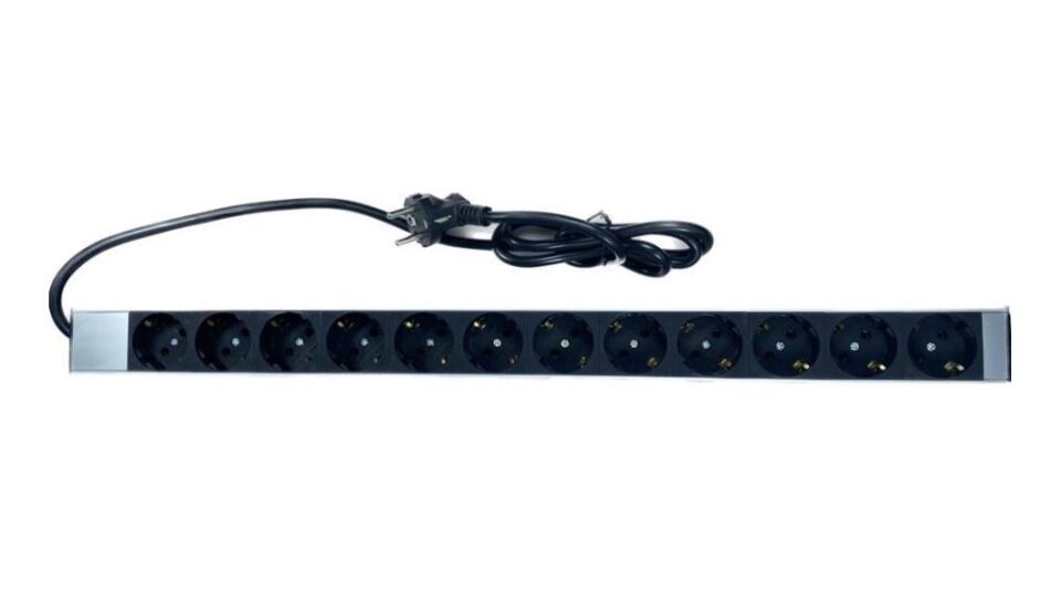 NE-AD 7040 12’li Alüminyum Gövdeli Grup Priz – 1,5 Metre Kablo, 16A 250V 4000W, Gümüş/Siyah, Dayanıklı ve Şık Tasarım