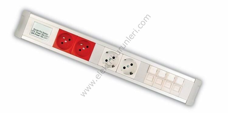 2 Ups + 1 Şebeke + 2 Data Bürotik Ofis Priz 7212