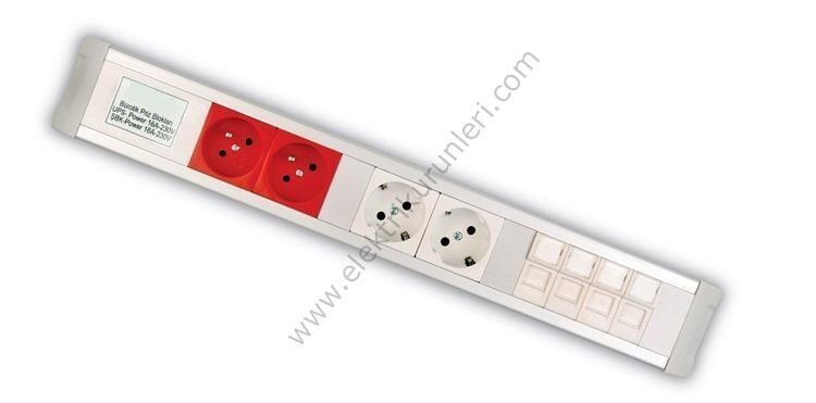 2 Ups + 1 Şebeke + 2 Data Bürotik Ofis Priz 7212