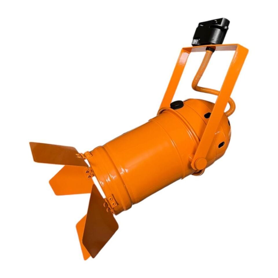 Par 30 Kanatlı Ray Spot Armatür Turuncu | E27 Duy | Uzun Flapalı Metal Kasa | Dekoratif Ray Aydınlatma