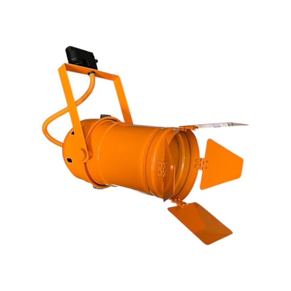 Par 30 Kanatlı Ray Spot Armatür Turuncu | E27 Duy | Uzun Flapalı Metal Kasa | Dekoratif Ray Aydınlatma