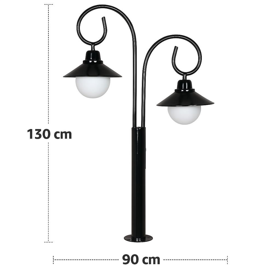 Şanlı ŞA113 Çim Aydınlatma Armatürü – 130 cm Boy, 90 cm En, E27 Duylu, Polietilen Cam, Çelik Boru Gövde, Bahçe ve Peyzaj Aydınlatması (Ampul Hariç)