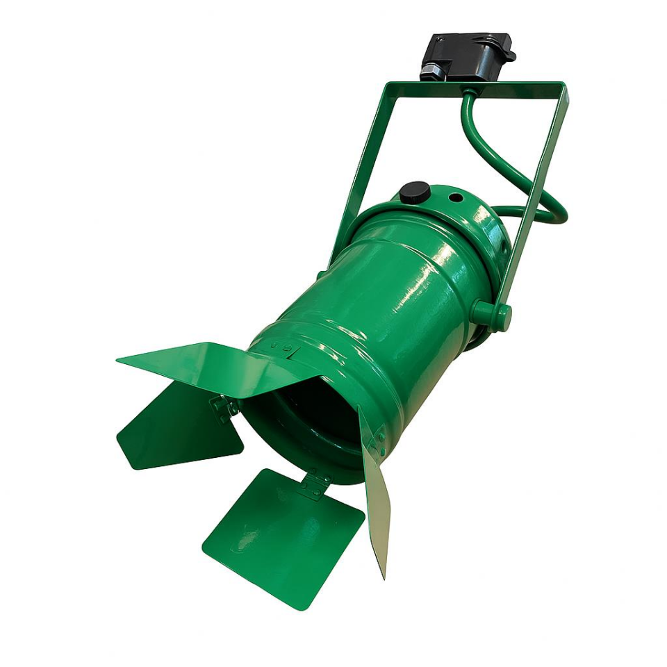 Par 30 Kanatlı Ray Spot Armatür – Yeşil Metal Kasa – E27 Duy – Uzun Flapalı – Boş Kasa