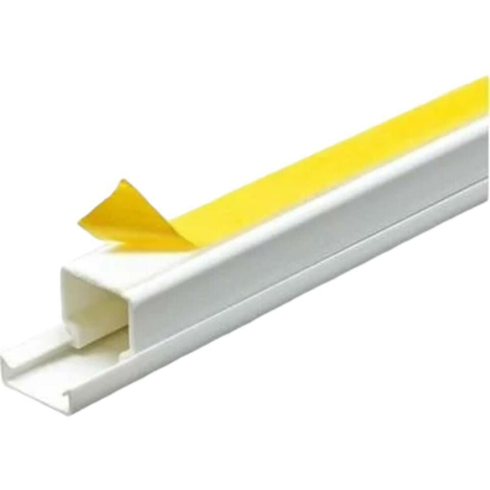 DE-PA 12x12 mm Kendinden Yapışkanlı Kablo Kanalı – 10 Metre PVC Plastik – Yerli Üretim