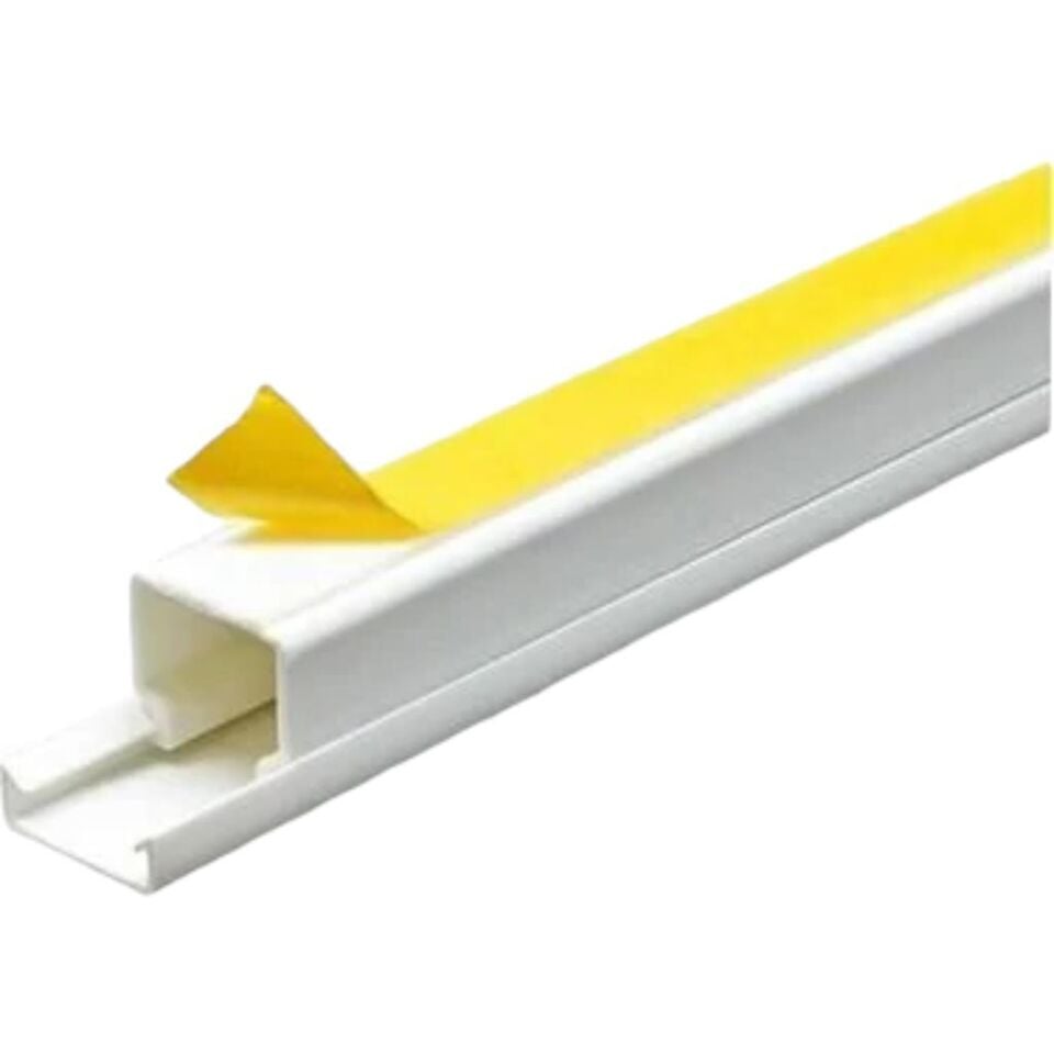 DE-PA 12x12 mm Kendinden Yapışkanlı Kablo Kanalı – 10 Metre PVC Plastik – Yerli Üretim