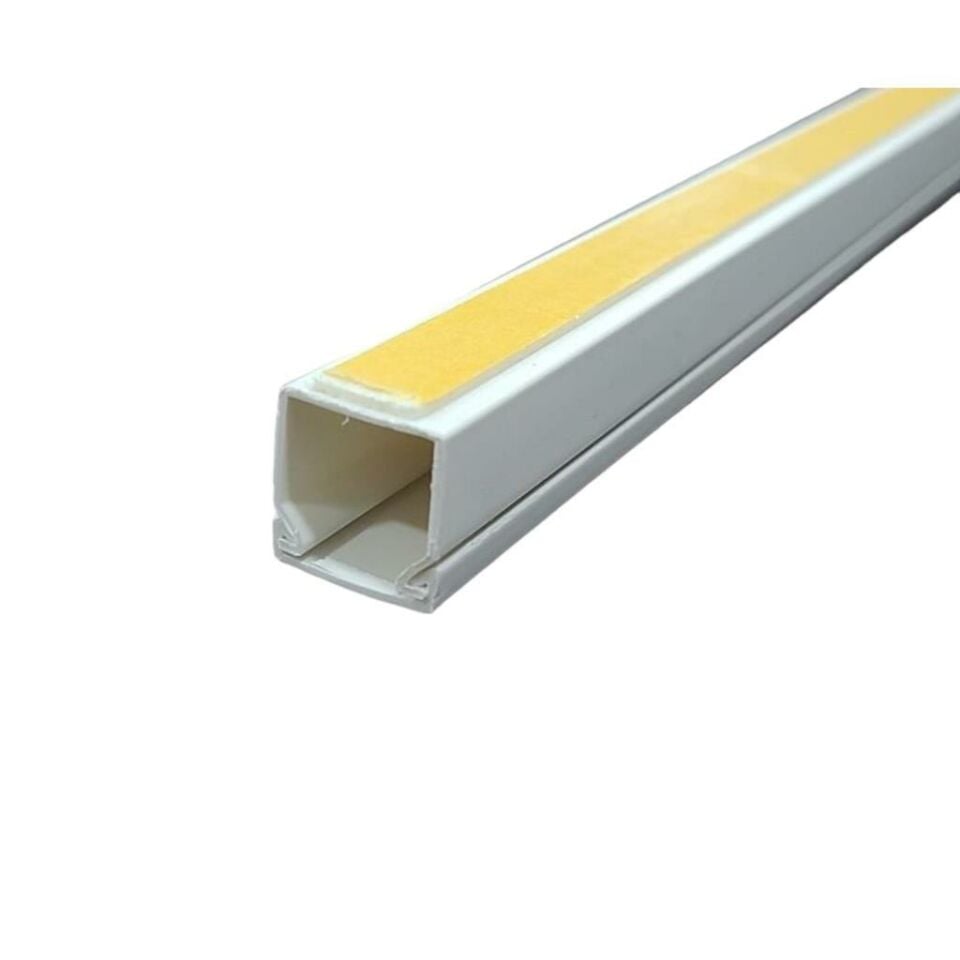 DE-PA 12x12 mm Kendinden Yapışkanlı Kablo Kanalı – 10 Metre PVC Plastik – Yerli Üretim