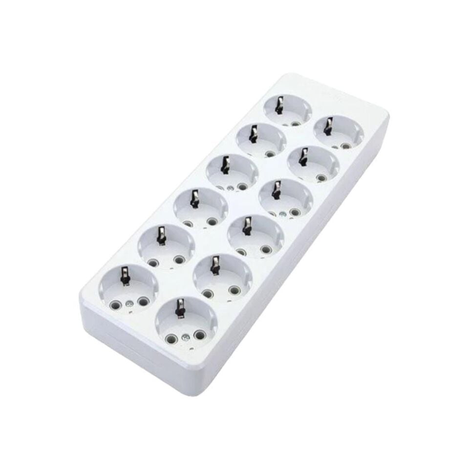 De-Pa 12’li Topraklı Kablosuz Grup Priz | Klemensli | 16A 250V | Yerli Üretim | Ürün Kodu: 12100