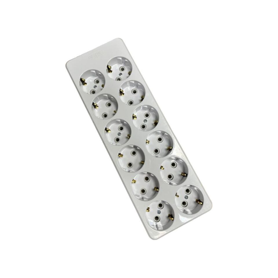 De-Pa 12’li Topraklı Kablosuz Grup Priz | Klemensli | 16A 250V | Yerli Üretim | Ürün Kodu: 12100