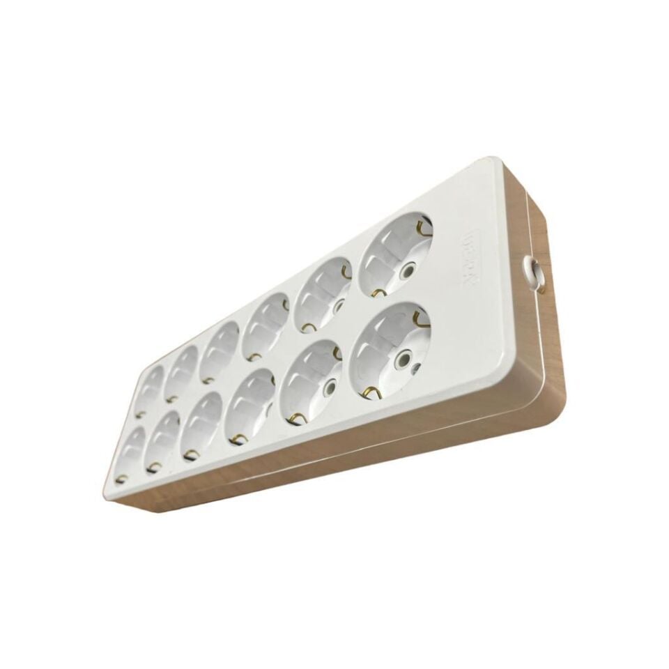 De-Pa 12’li Topraklı Kablosuz Grup Priz | Klemensli | 16A 250V | Yerli Üretim | Ürün Kodu: 12100