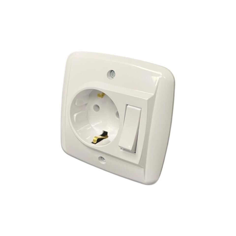 De-Pa Mobilya Prizi Sıva Altı Anahtarlı Topraklı Priz – Banyo Dolabı ve Ayna Dolabı İçin 10A 220-230V
