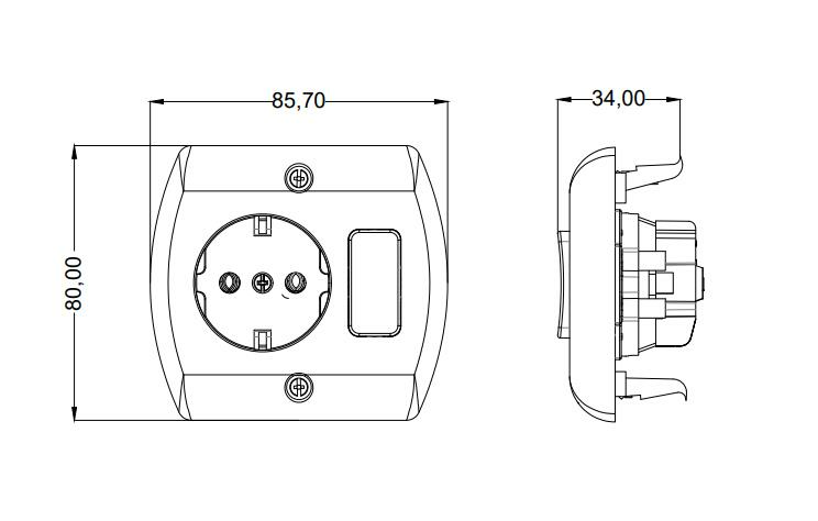 Ne-Ad Anahtarlı Topraklı Mobilya Prizi 1015-A