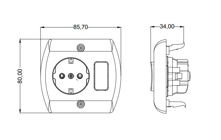 Ne-Ad Anahtarlı Topraklı Mobilya Prizi 1015-A