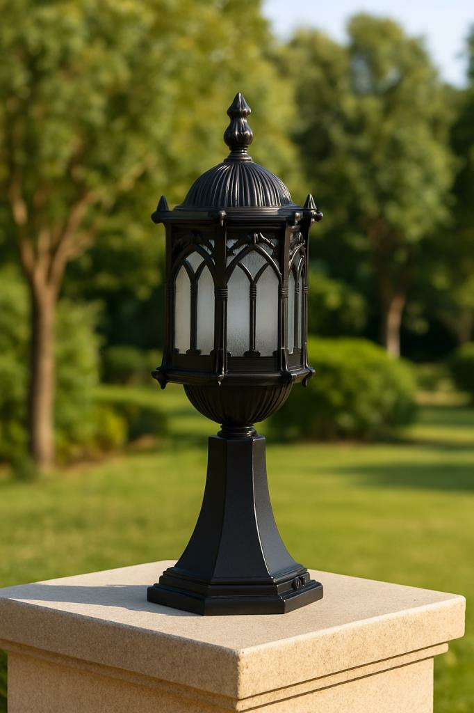 Şanlı ŞA 461 Set Üstü Bahçe Armatürü – 48 cm, E27 Duy, Alüminyum Gövde, Polikarbon Cam