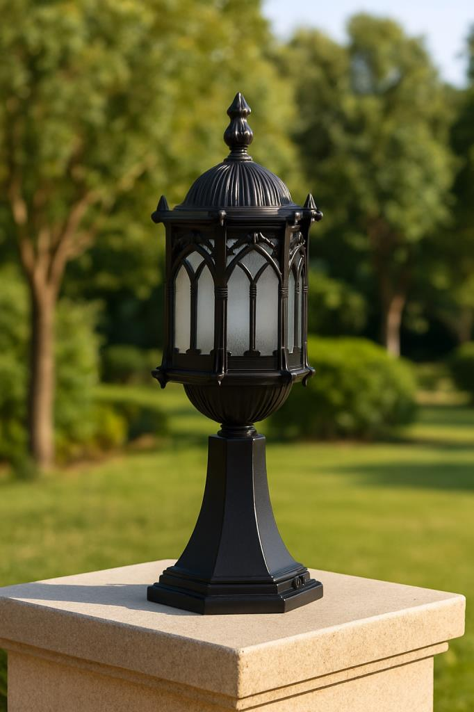 Şanlı ŞA 461 Set Üstü Bahçe Armatürü – 48 cm, E27 Duy, Alüminyum Gövde, Polikarbon Cam