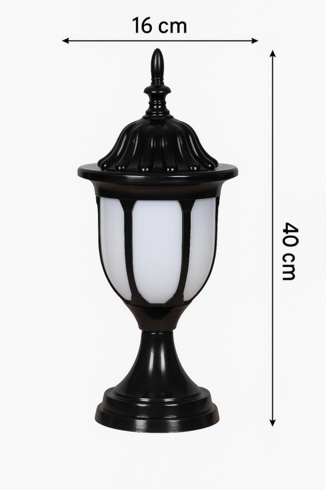 Şanlı ŞA701 Bahçe Duvar Üstü Aydınlatma – E27 Duy, 40 cm, ABS Gövde, Polikarbon Cam, IP54 Dış Mekan Lamba