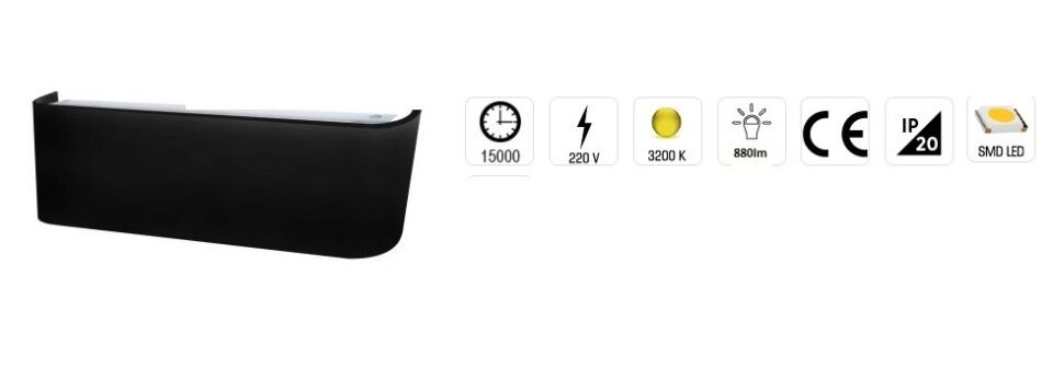 CATA 12 Watt Sıva Üstü Siyah Kasa Ledli Duvar Aplik CT-5213