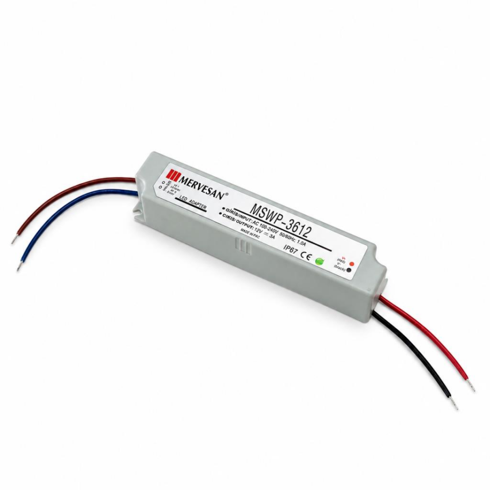Mervesan MTWP-36-12 36W 12V 3A IP67 Dış Mekan LED Adaptör
