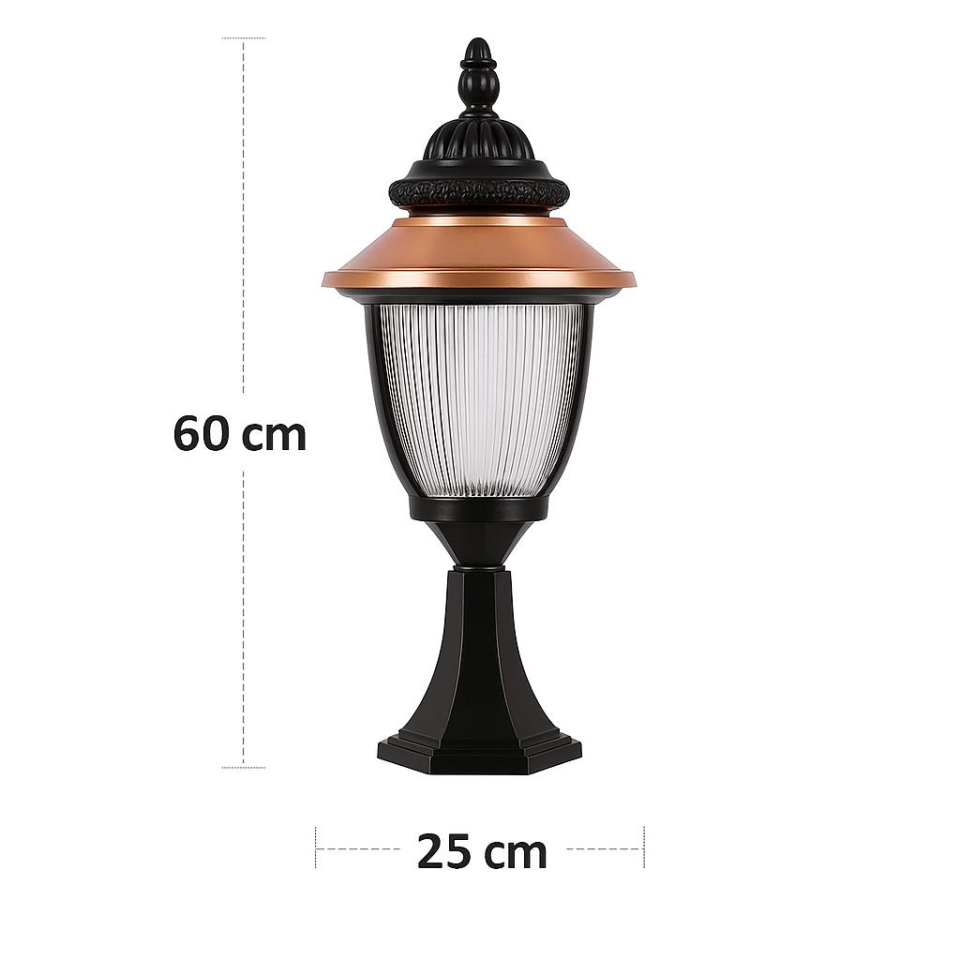 Şanlı Ş510 Bahçe Armatürü Set Üstü – E27 Duylu, 60 cm Yükseklik, Alüminyum Gövde, Polikarbon Cam (Ampul Hariç)