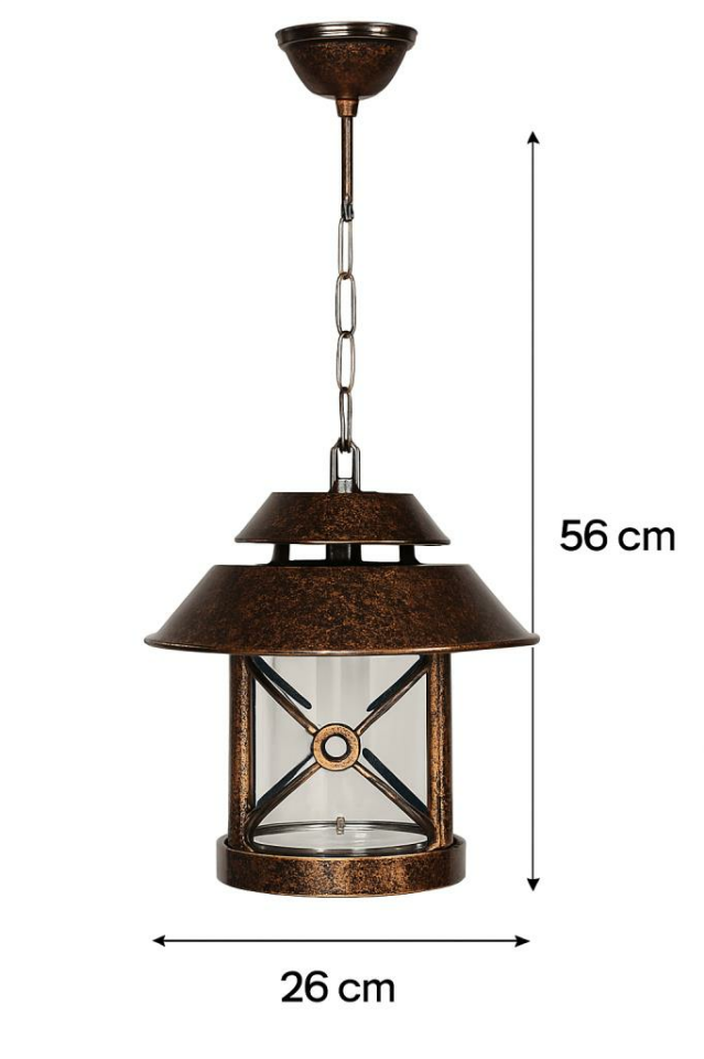 Şanlı Aydınlatma ŞA794 Bahçe Sarkıt Aplik | 56 cm | E27 Duy | ABS Gövde | Polikarbon Cam | Dış Mekan Tavan Aydınlatması