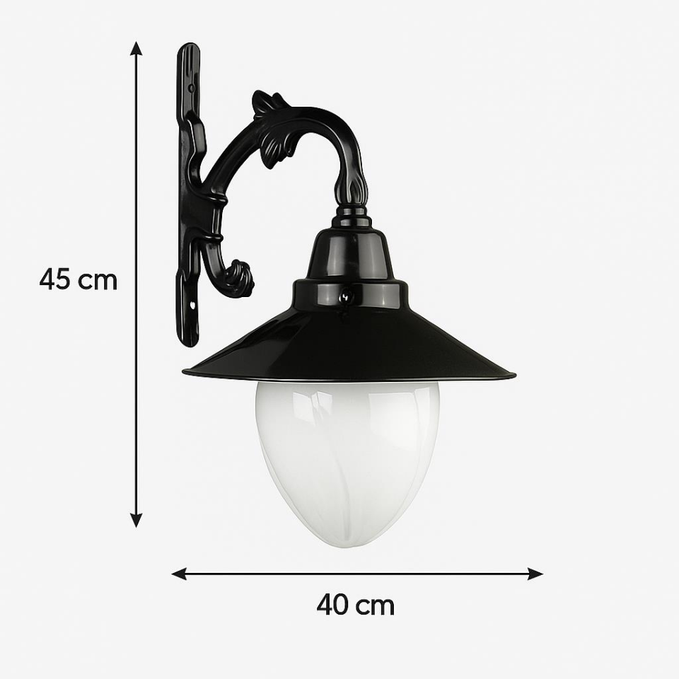 Şanlı ŞA859 Bahçe Duvar Aplik – E27 Duylu, ABS Gövde, Akrilik Cam, 40x45 cm Dış Mekan Aydınlatma