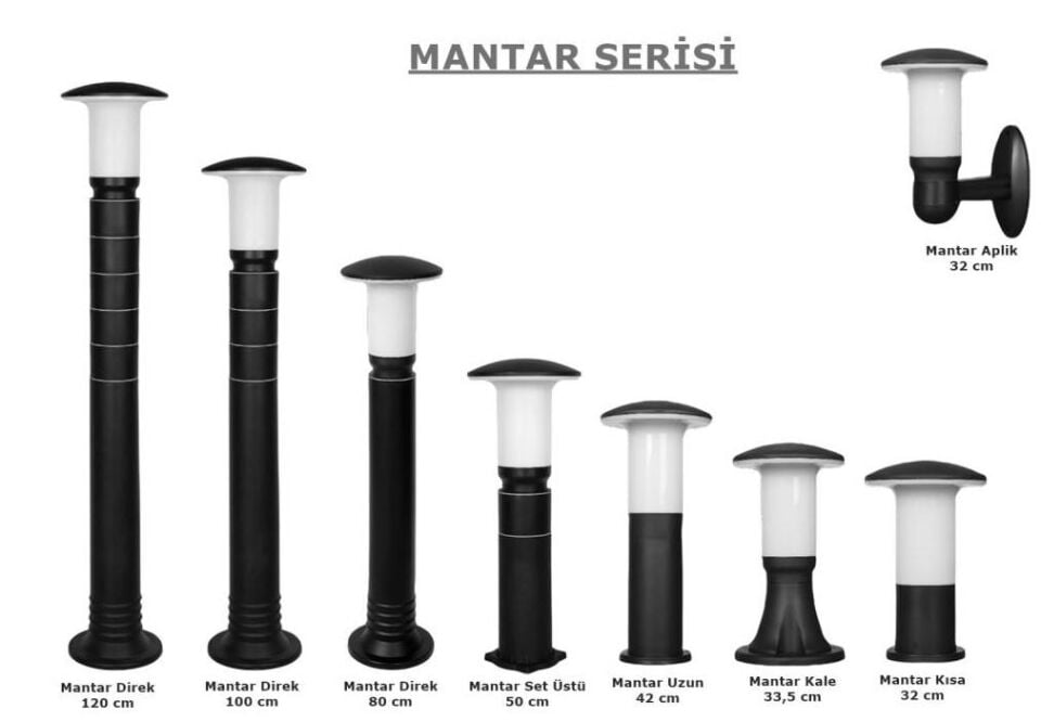 Zita Mantar Duvar Aplik Siyah Dış Mekan Aydınlatma E27 Duylu IP54 / 239