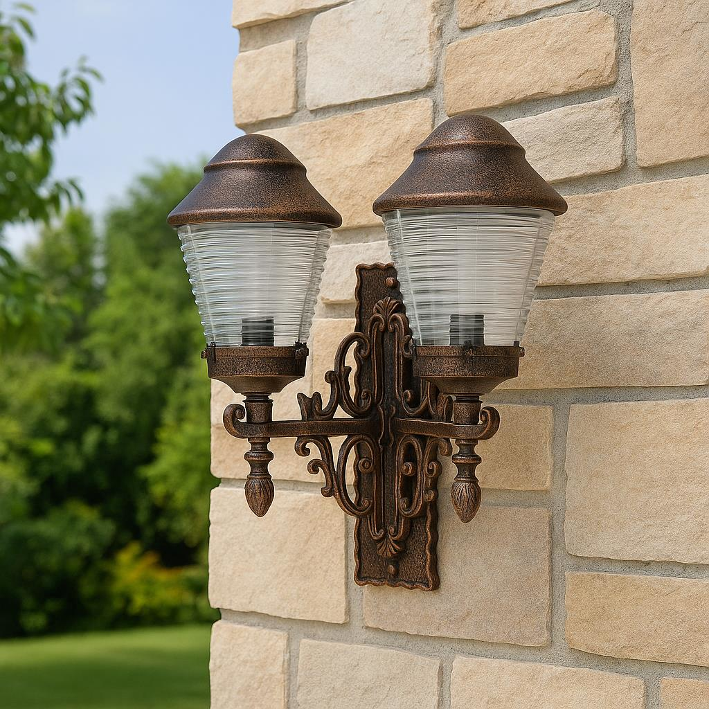 Şanlı ŞA901 Bahçe Duvar Apliği | 47x45 cm | E27 Duy | ABS Plastik Gövde | Akrilik Cam | Dış Mekan Aydınlatma | Ampulsüz