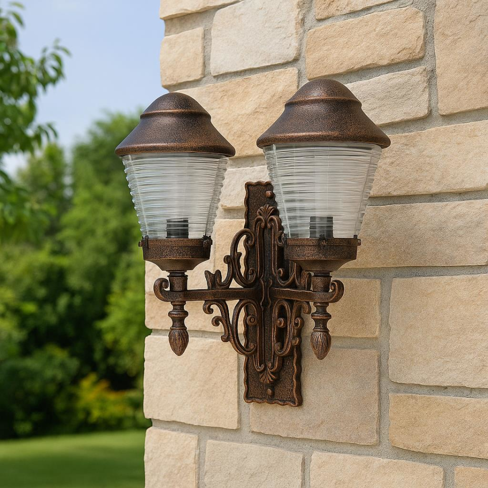 Şanlı ŞA901 Bahçe Duvar Apliği | 47x45 cm | E27 Duy | ABS Plastik Gövde | Akrilik Cam | Dış Mekan Aydınlatma | Ampulsüz