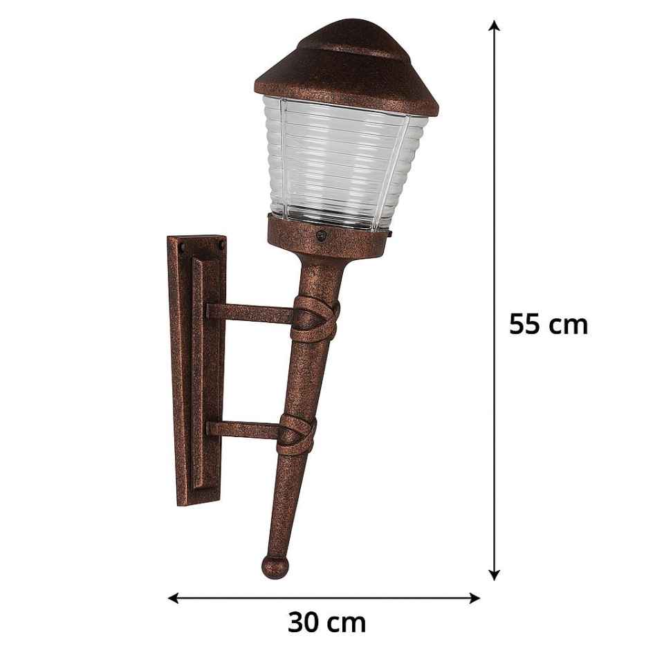 Şanlı ŞA902 Bahçe Duvar Apliği – 55 cm, E27 Duy, Akrilik Cam, ABS ve Alüminyum Gövde