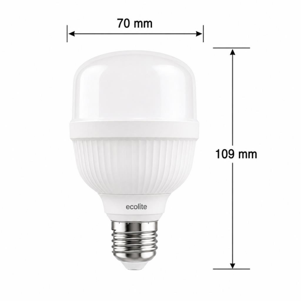 Ecolite 17W LED Jumbo Ampul 3000K Sarı Işık 1750 Lümen 112W Eşdeğer E27 Duylu Yüksek Güçlü LED Ampul
