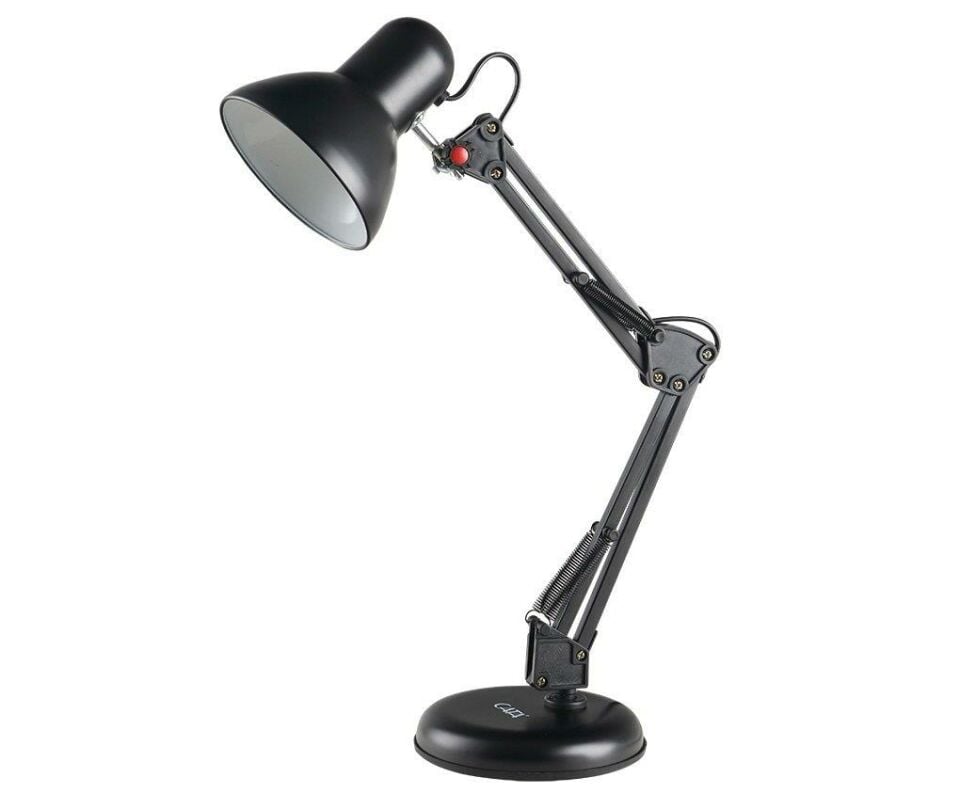 Siyah Akrobat Masa Lambası 360° Hareketli Noas Münih Çalışma Masası Lambası + Led Ampul