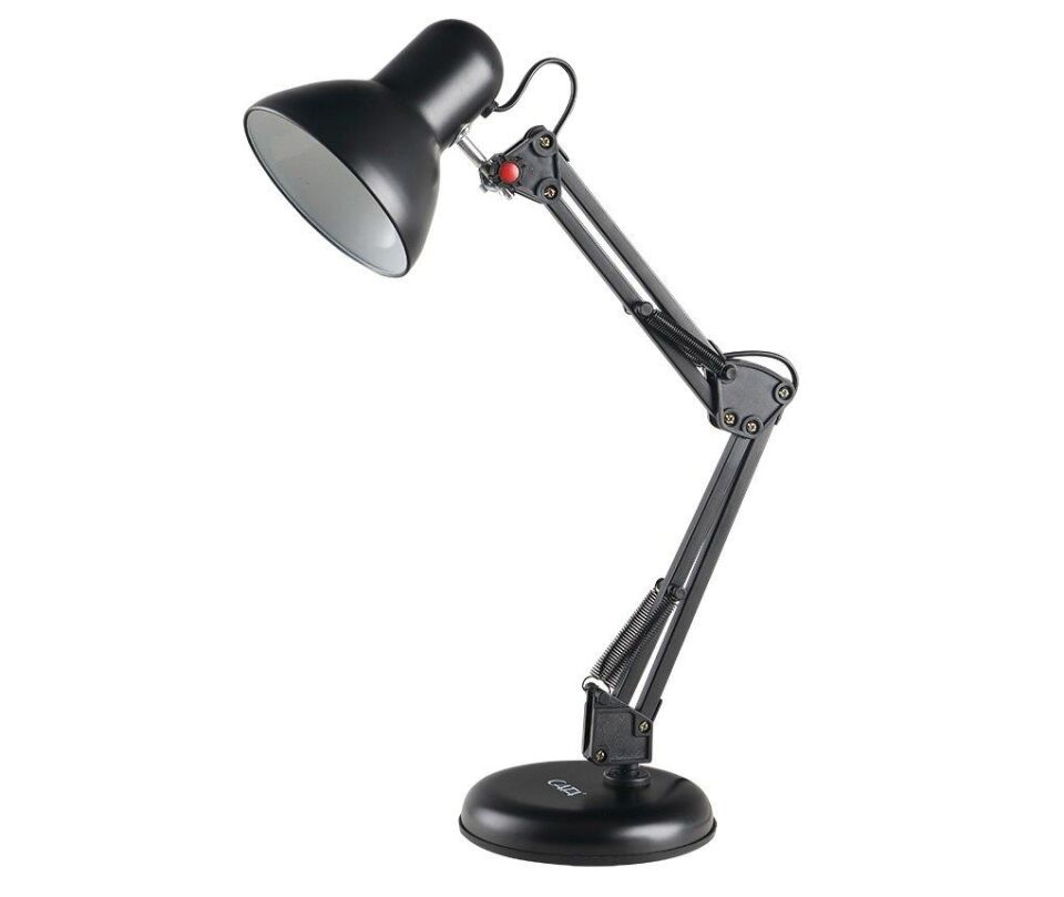 Siyah Akrobat Masa Lambası 360° Hareketli Noas Münih Çalışma Masası Lambası + Led Ampul