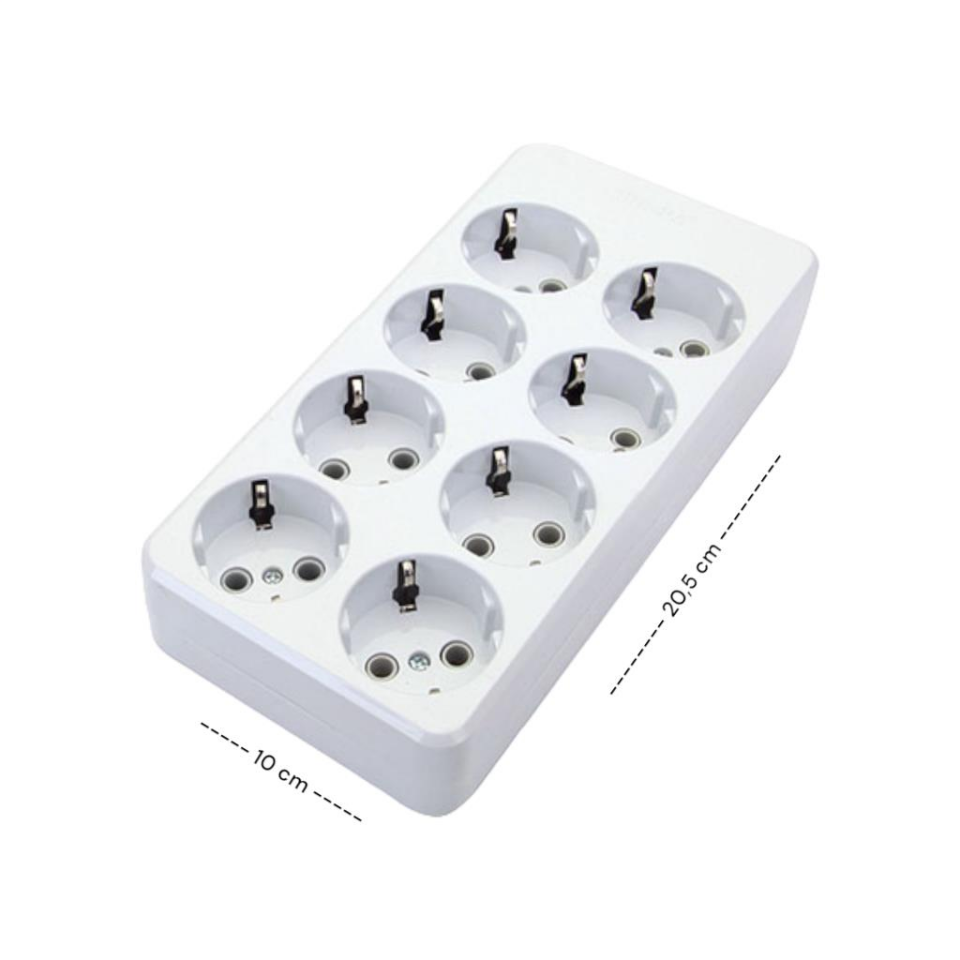 De-Pa 8’li Kablosuz Uzatma Grup Priz | Klemensli | Topraklı | 16A 250V | Yerli Üretim | 980100