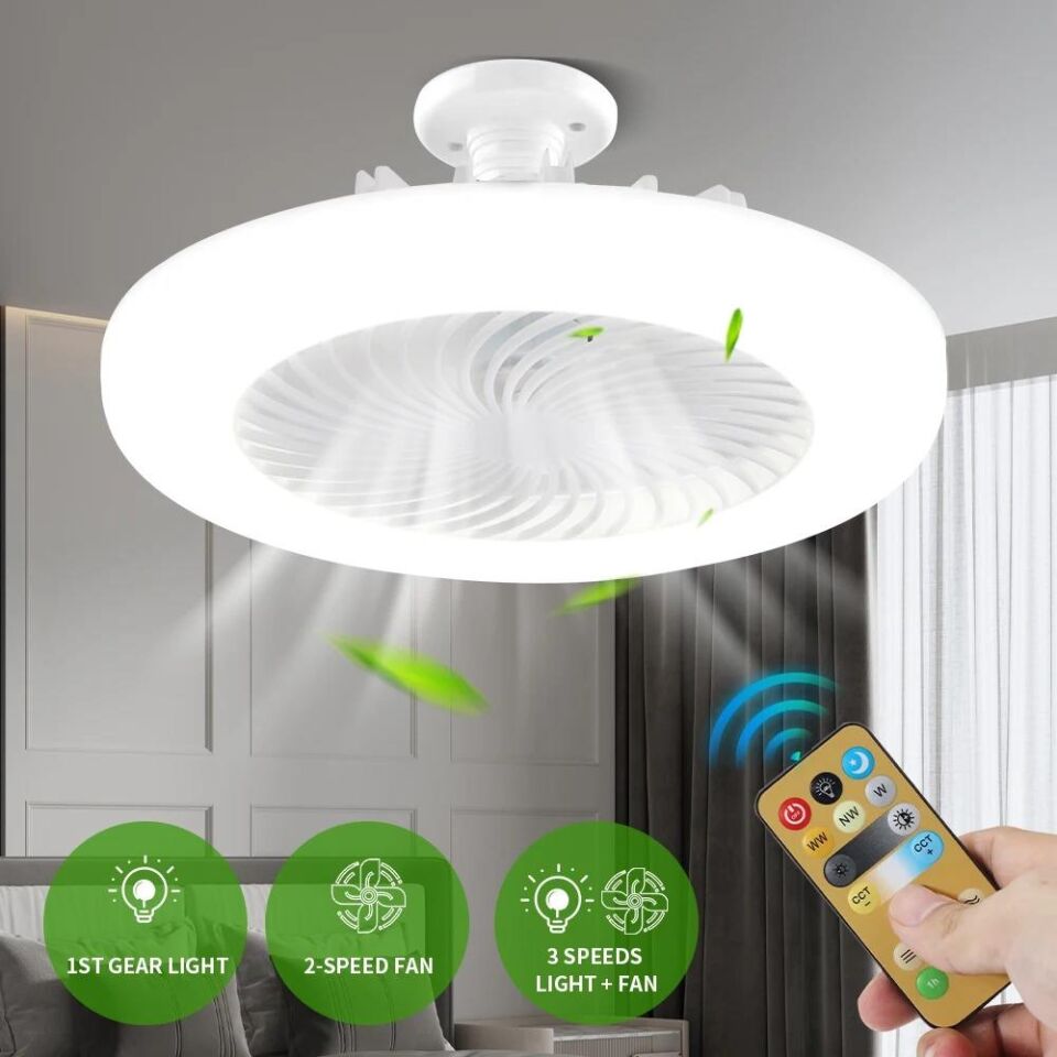 42 Watt 3 Farklı Renk Modlu Dimlenebilir Cata Poyraz Kumandalı Fan Led Ampul