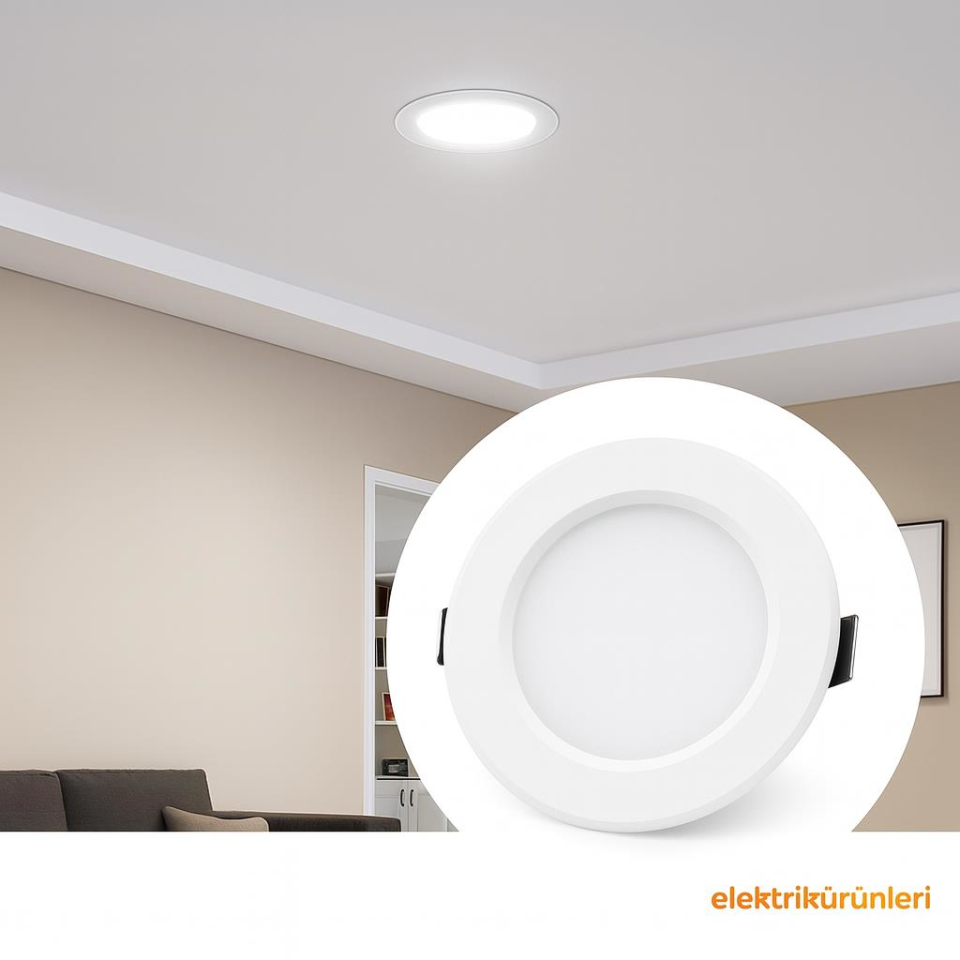 CATA CT-5144 3W Slim LED Panel Spot – 6500K Soğuk Beyaz Işık, Yuvarlak Sıva Altı Aydınlatma