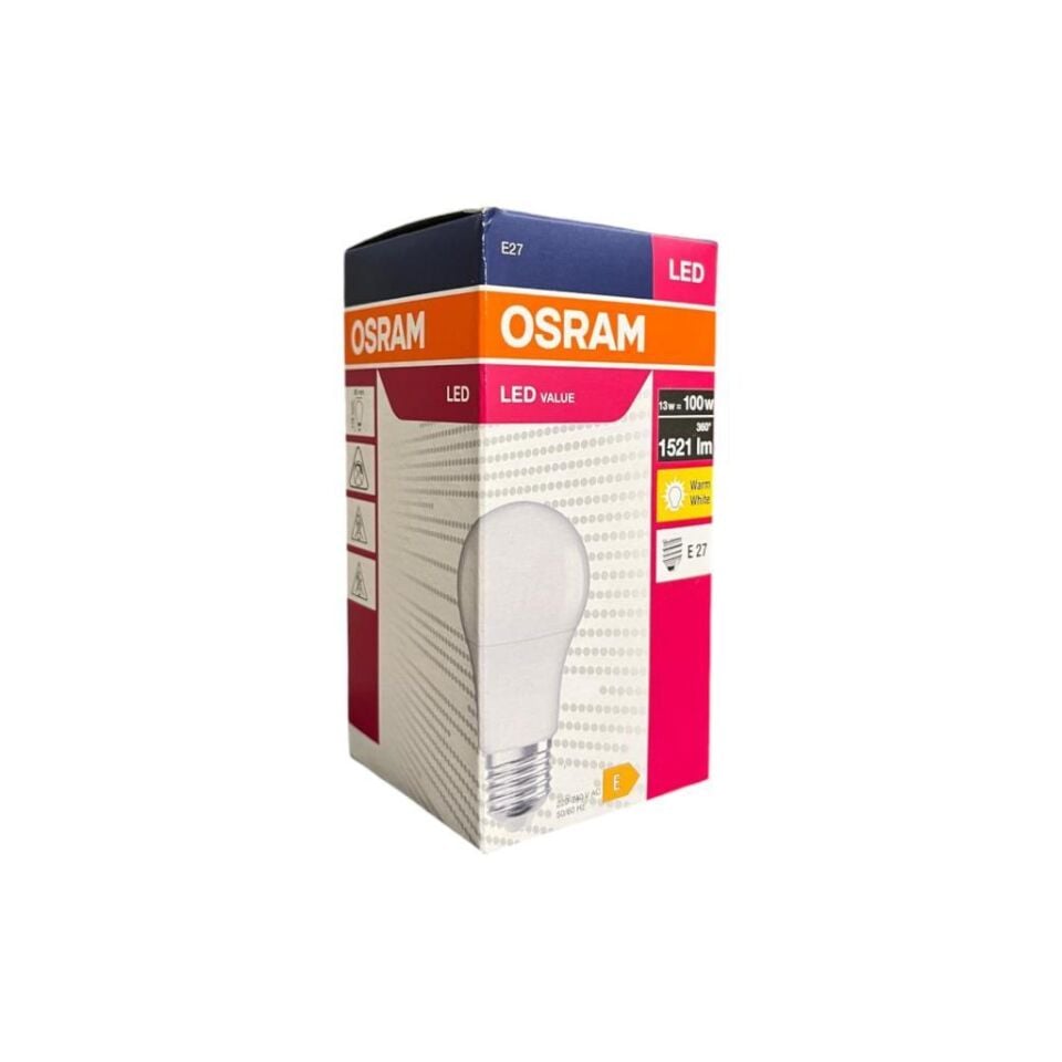 Osram LedValue LED Ampul 13W (100W Eşdeğer) | E27 Duy | 2700K Sarı Işık | 1521 Lümen | Yüksek Işık Gücü