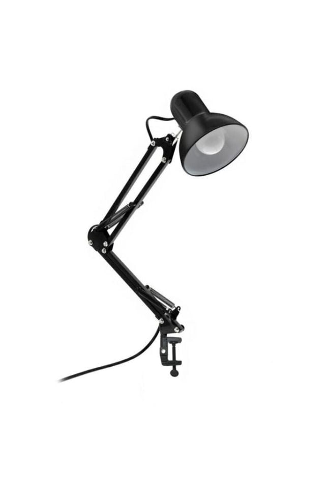 Tertial Masa Lambası 360° Hareketli Akrobat Mengeneli Noas Köln Siyah Çalışma Masası Lambası + Ampul