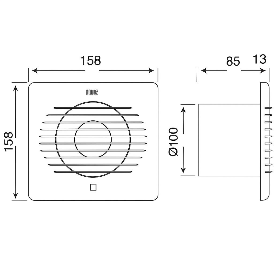 Horoz 10 cm (100’lük) Aspiratör | Banyo, Mutfak, WC Havalandırma Fanı | Sessiz Duvar Tipi Hava Tahliye Cihazı